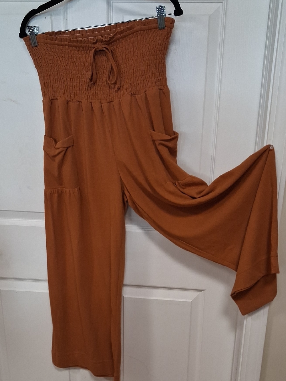 Smocked Wide-Legs in Rust